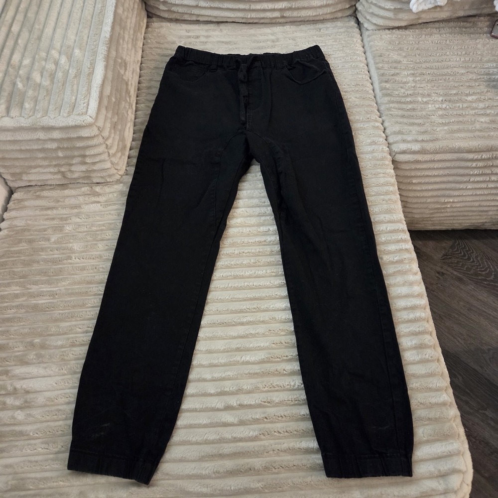 Victorious Men's Black Jogger Jeans 2XL Elastic Waist Drawstring Stretch Casual